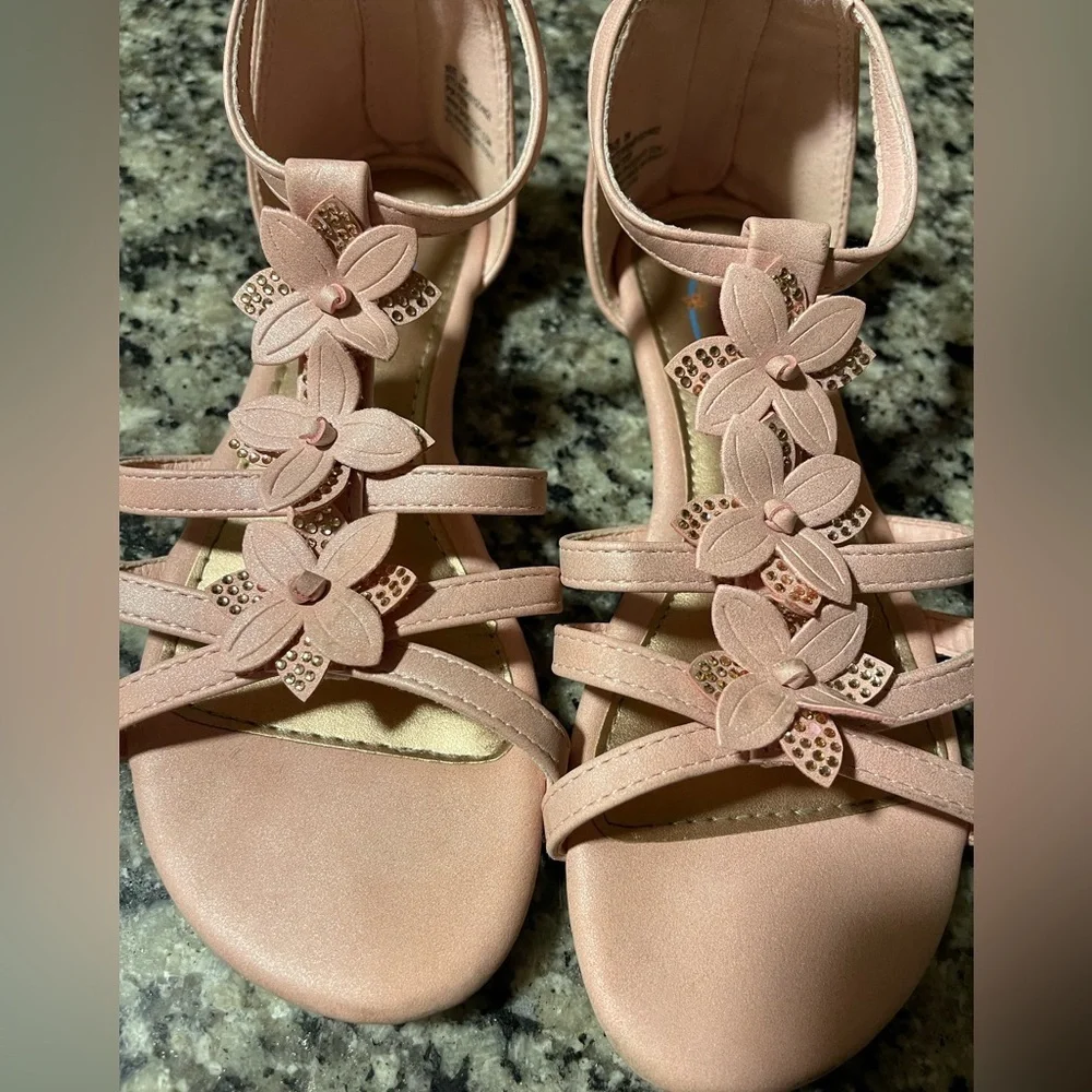 Pink Floral Kids Sandals